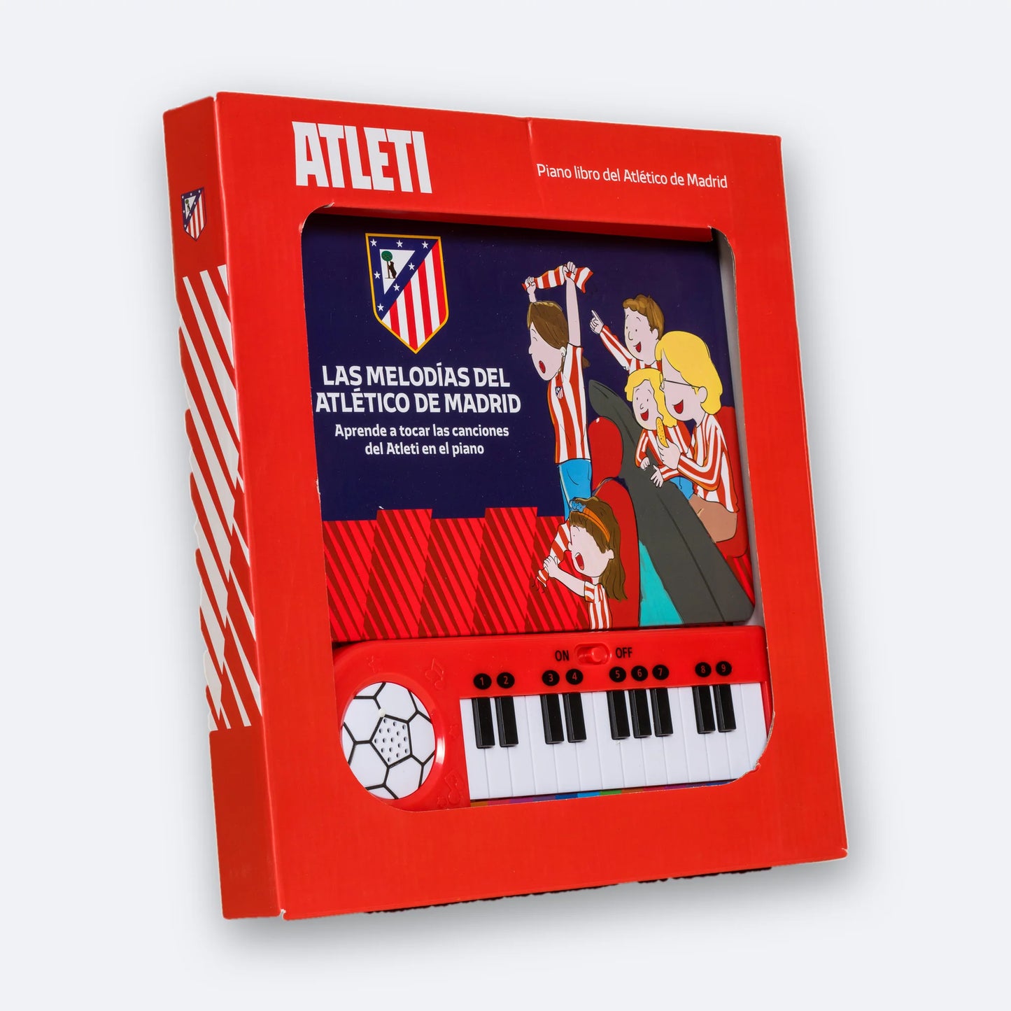 El Piano Libro del Atlético de Madrid en su caja de regalo.