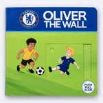 Chelsea-Schiebebuch, Oliver the Wall: das geschlossene Pappbilderbuch mit dem Vereinswappen und einem Schiebefenster