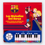 The FC Barcelona Piano Book, cover and full colour-coded keyboard.