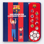 The FC Barcelona Sound Book, cover and the eight illustrated sound buttons.