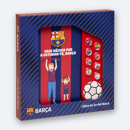 The FC Barcelona Sound Book in its retail box.
