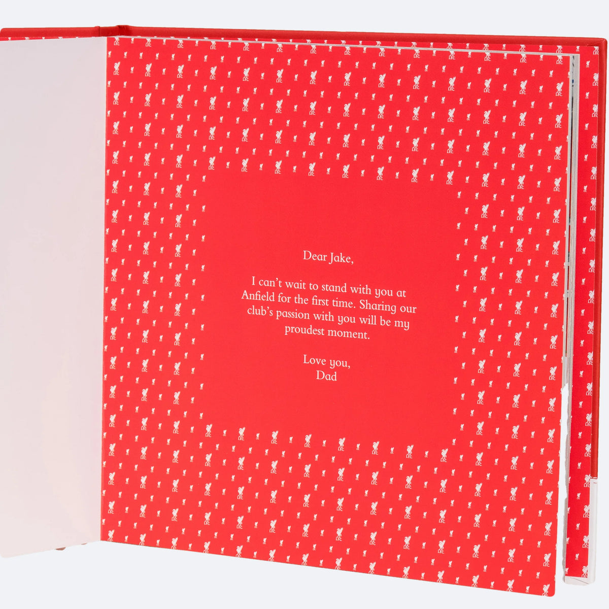 The dedication page of the Personalised Book, printed with the message the buyer writes.
