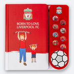 Liverpool FC Fan Chants Sound Book, open flat to show the cover and the eight illustrated sound buttons.