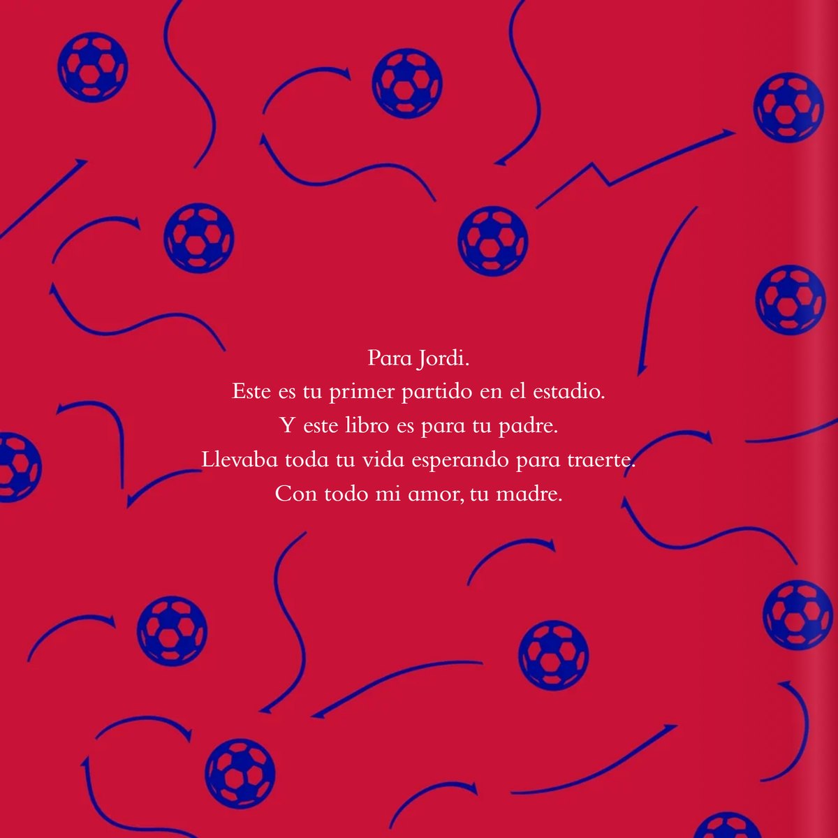 La página de la dedicatoria del libro personalizado, impresa con las palabras de su madre