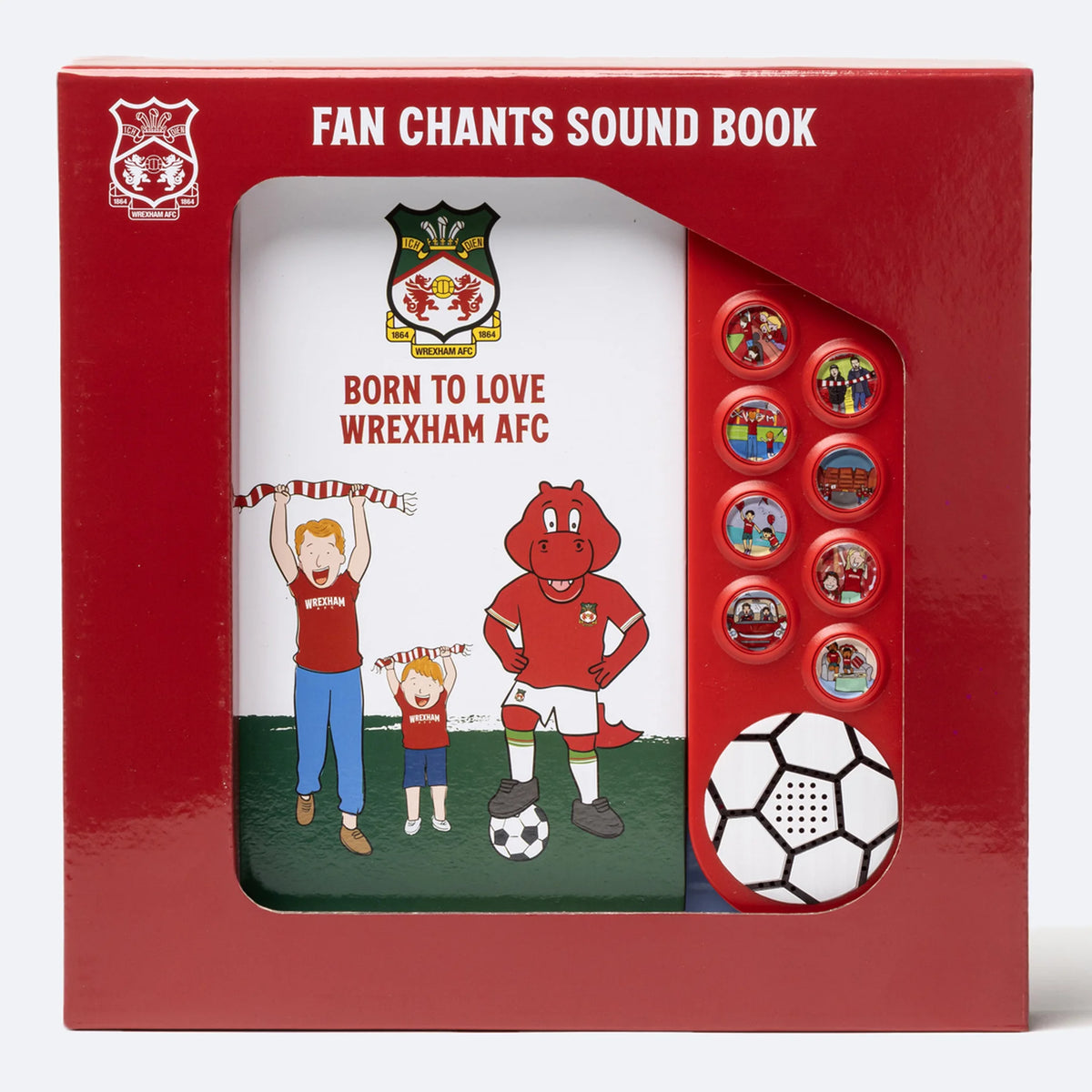 The Wrexham AFC Sound Book in its retail box.