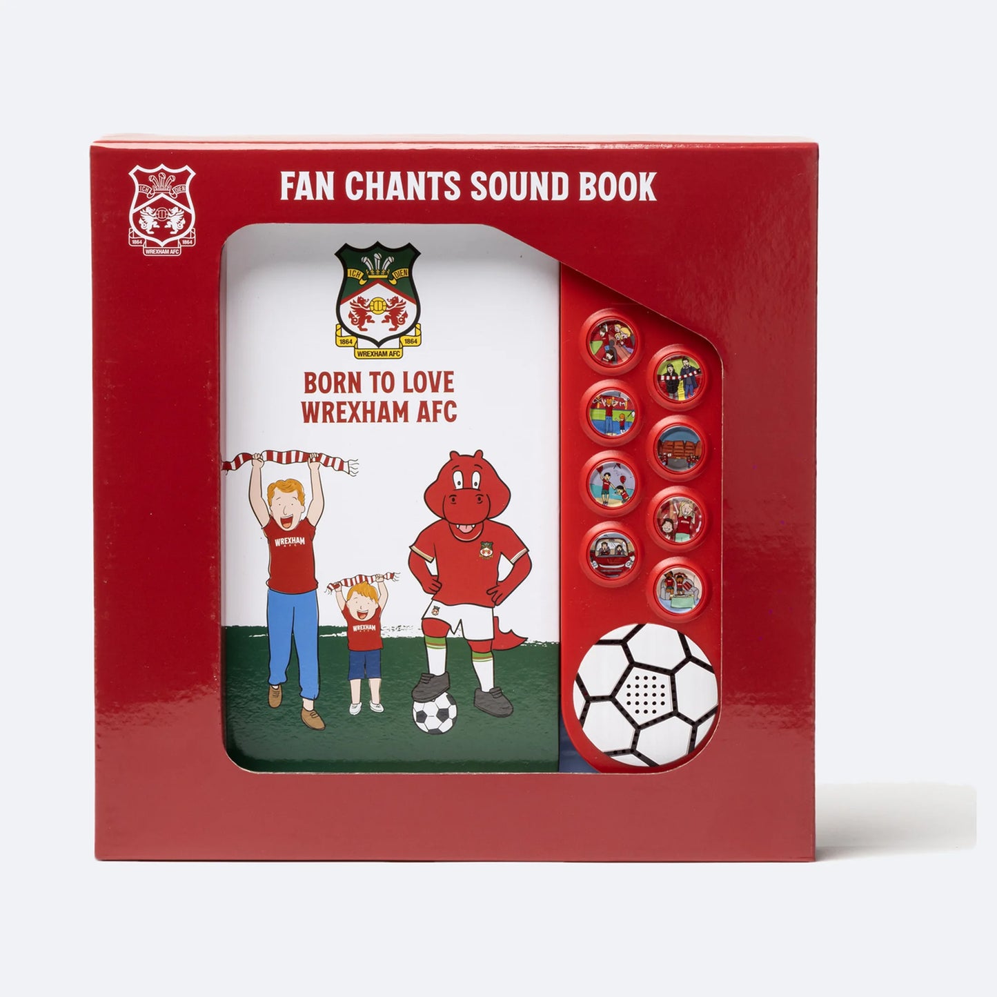 The Wrexham AFC Sound Book in its retail box.